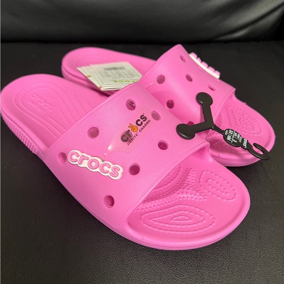 CROCS Shoes New Classic Crocs Slides Taffy Pink Rose Poshmark